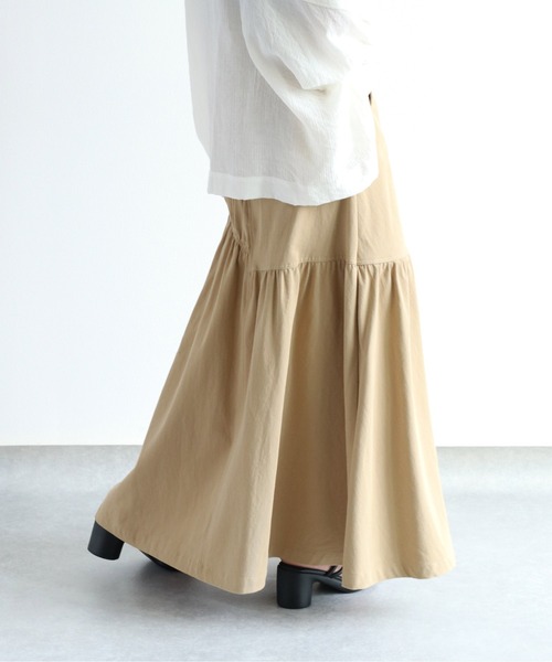 cepo（セポ）の「アシメトリーシャーリング チノスカート（スカート・レディース・チャコール/ベージュ・M）」の8枚目の写真