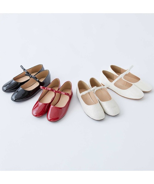 one after another NICE CLAUP（ワンアフターアナザーナイスクラップ）の「リボンストラップバレエシューズ（バレエシューズ・レディース・アイボリー/レッド/ブラック・SMALL/MEDIUM/LARGE）」の9枚目の写真