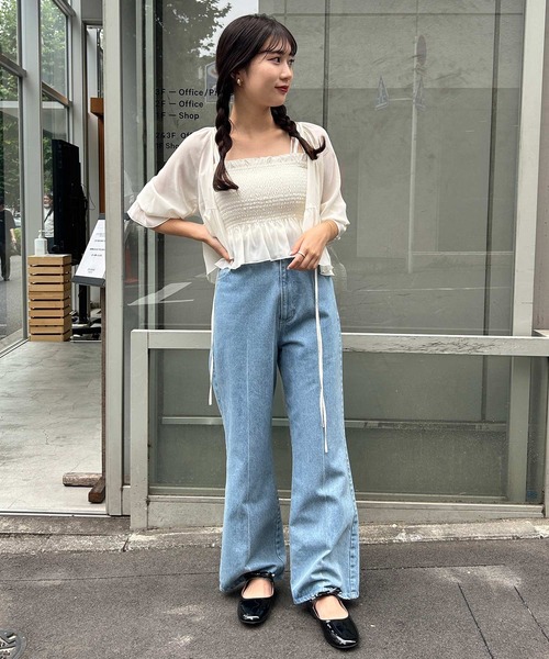 one after another NICE CLAUP（ワンアフターアナザーナイスクラップ）の「リボンストラップバレエシューズ（バレエシューズ・レディース・アイボリー/レッド/ブラック・SMALL/MEDIUM/LARGE）」の6枚目の写真