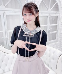 ハートバックルスクエアブラウス