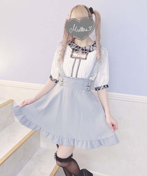 MA*RS（アメーバーマーズ）の「ハートバックルスクエアブラウス（シャツ/ブラウス・レディース・ホワイト/ピンク/ブラック・FREE）」の5枚目の写真