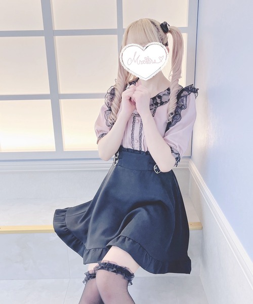 MA*RS（アメーバーマーズ）の「ハートバックルスクエアブラウス（シャツ/ブラウス・レディース・ホワイト/ピンク/ブラック・FREE）」の7枚目の写真