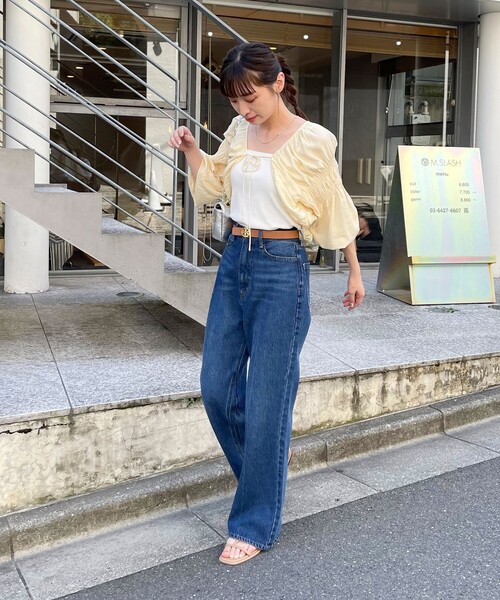 fredy emue（フレディエミュ）の「シャーリングボレロ（シャツ/ブラウス・レディース・アイボリー/ブラック/オレンジ・38）」の4枚目の写真