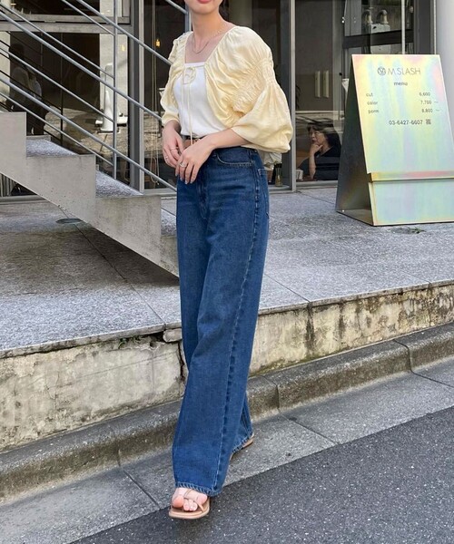 fredy emue（フレディエミュ）の「シャーリングボレロ（シャツ/ブラウス・レディース・アイボリー/ブラック/オレンジ・38）」の5枚目の写真