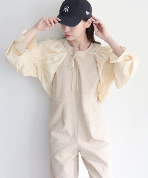 fredy emue（フレディエミュ）の「シャーリングボレロ（シャツ/ブラウス・レディース・アイボリー/ブラック/オレンジ・38）」の21枚目の写真