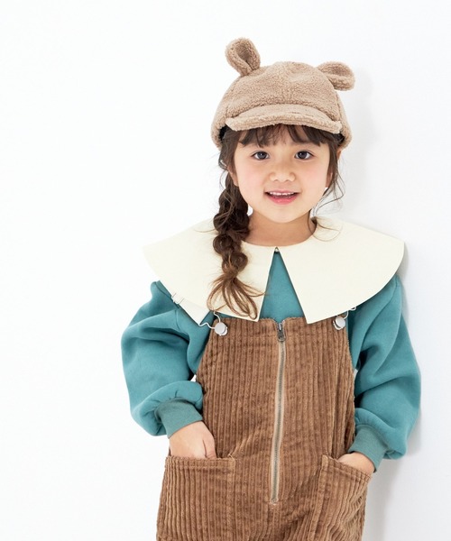 MAKE YOUR DAY（メイクユアデイ）の「ビッグカラー裏起毛プルオーバー■80～140cm（スウェット・キッズ・ブラック/ピンク/グリーン・120/110/130/100/140/90/80）」の4枚目の写真