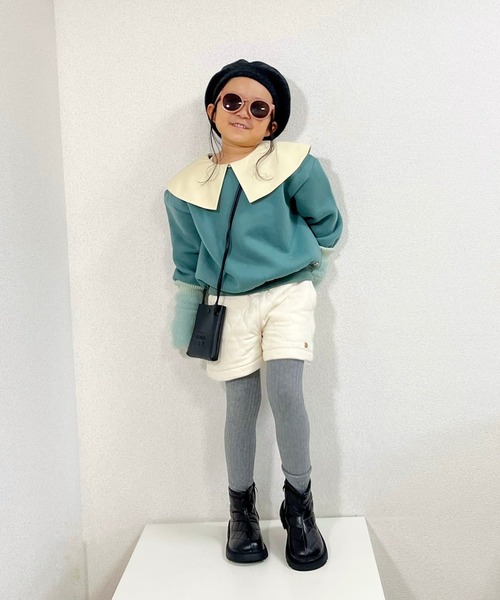 MAKE YOUR DAY（メイクユアデイ）の「ビッグカラー裏起毛プルオーバー■80～140cm（スウェット・キッズ・ブラック/ピンク/グリーン・120/110/130/100/140/90/80）」の20枚目の写真