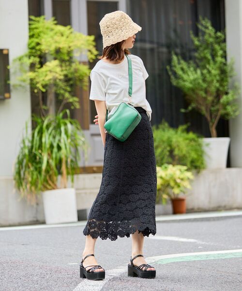 MAJESTIC LEGON(マジェスティックレゴン)の「クロシェロングスカート(スカート・レディース・ブラック/イエロー/アイボリー・MEDIUM)」の5枚目の写真