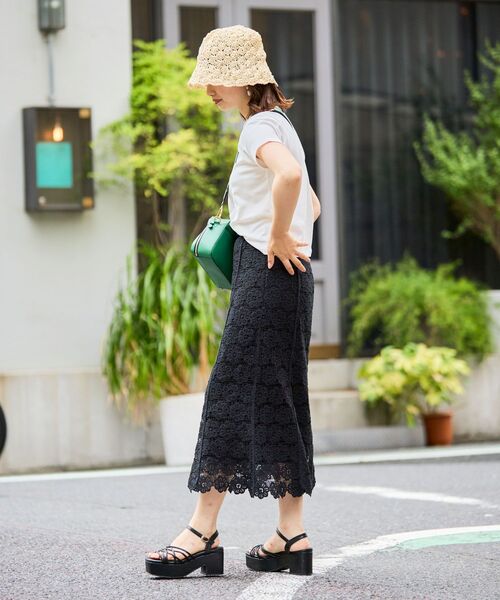 MAJESTIC LEGON(マジェスティックレゴン)の「クロシェロングスカート(スカート・レディース・ブラック/イエロー/アイボリー・MEDIUM)」の10枚目の写真