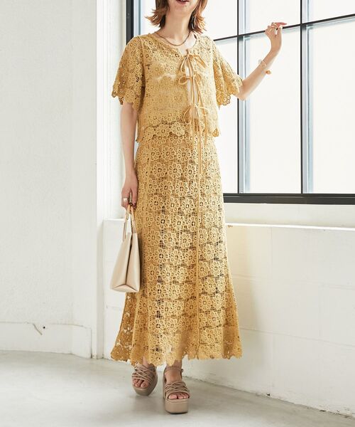 MAJESTIC LEGON(マジェスティックレゴン)の「クロシェロングスカート(スカート・レディース・ブラック/イエロー/アイボリー・MEDIUM)」の16枚目の写真