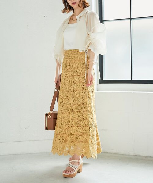 MAJESTIC LEGON(マジェスティックレゴン)の「クロシェロングスカート(スカート・レディース・ブラック/イエロー/アイボリー・MEDIUM)」の22枚目の写真