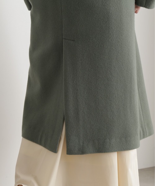 N.（N. Natural Beauty Basic）（エヌエヌナチュラルビューティーベーシック）の「【WEB限定】【S Size Line】◆ビーバーメルトンノーカラーコート（ノーカラーコート・レディース・キャメル/モスグリーン/ブラック/グレー・MEDIUM/SMALL）」の12枚目の写真