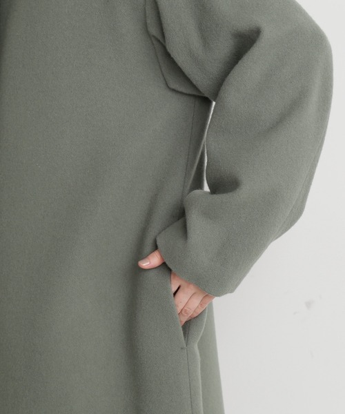 N.（N. Natural Beauty Basic）（エヌエヌナチュラルビューティーベーシック）の「【WEB限定】【S Size Line】◆ビーバーメルトンノーカラーコート（ノーカラーコート・レディース・キャメル/モスグリーン/ブラック/グレー・MEDIUM/SMALL）」の11枚目の写真