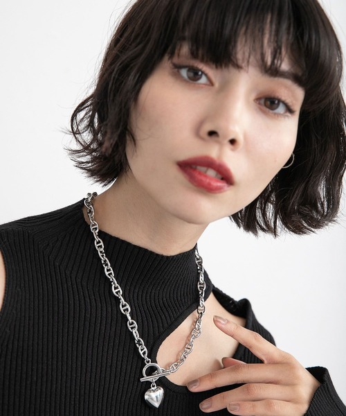 PAGEBOY（ページボーイ）の「ハートマンテルネックレス（ネックレス・レディース・ゴールド/シルバー・FREE）」の5枚目の写真