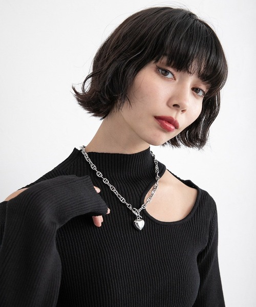 PAGEBOY（ページボーイ）の「ハートマンテルネックレス（ネックレス・レディース・ゴールド/シルバー・FREE）」の6枚目の写真