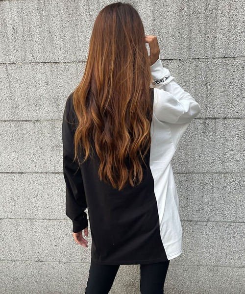 GLAMOROUS JANE(グラマラスジェーン)の「バイカラー袖ロゴプリントロンT(Tシャツ/カットソー・レディース・ブラック/オフホワイト・FREE)」の10枚目の写真