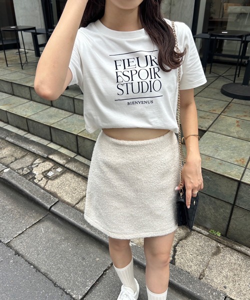 one after another NICE CLAUP（ワンアフターアナザーナイスクラップ）の「ブークレ台形スカート/セットアップアイテムあり（スカート・レディース・ミント/アイボリー/ピンク・FREE）」の22枚目の写真