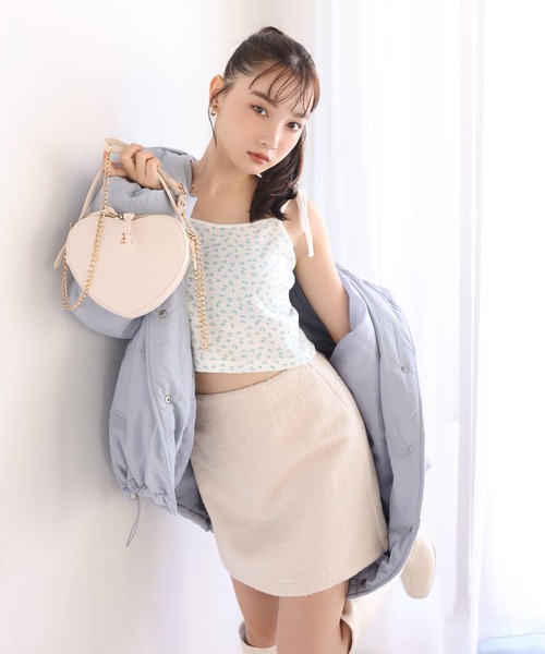 one after another NICE CLAUP（ワンアフターアナザーナイスクラップ）の「ブークレ台形スカート/セットアップアイテムあり（スカート・レディース・ミント/アイボリー/ピンク・FREE）」の8枚目の写真