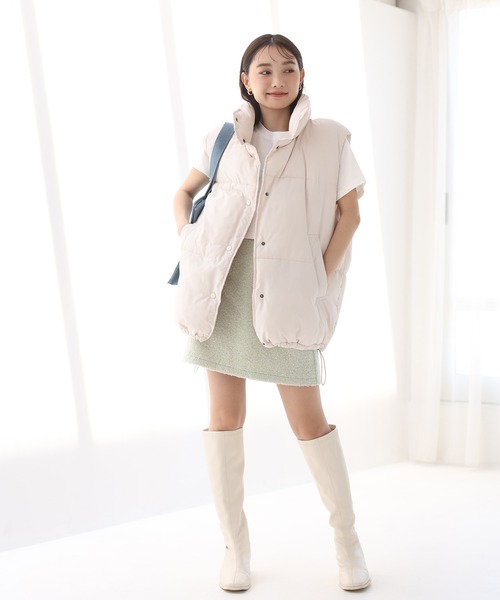 one after another NICE CLAUP（ワンアフターアナザーナイスクラップ）の「ブークレ台形スカート/セットアップアイテムあり（スカート・レディース・ミント/アイボリー/ピンク・FREE）」の19枚目の写真