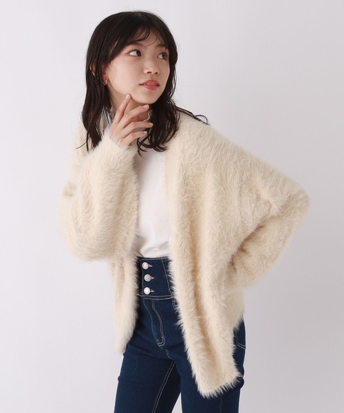 repipi armario(レピピ アルマリオ)の「シャギールーズカーディガン(カーディガン/ボレロ・キッズ・ピンク/アイボリー/グレー/グレー系その他/イエロー・LARGE/SMALL/MEDIUM)」の6枚目の写真