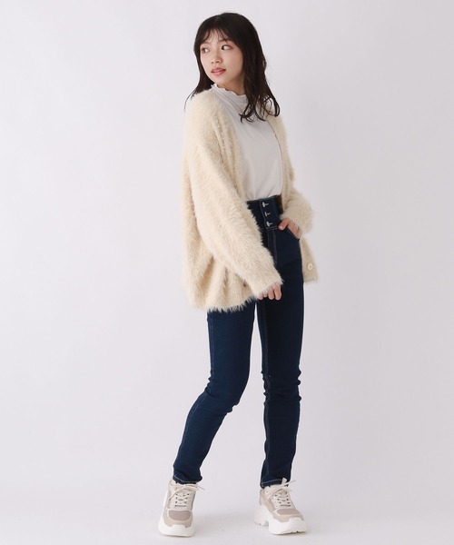 repipi armario(レピピ アルマリオ)の「シャギールーズカーディガン(カーディガン/ボレロ・キッズ・ピンク/アイボリー/グレー/グレー系その他/イエロー・LARGE/SMALL/MEDIUM)」の7枚目の写真