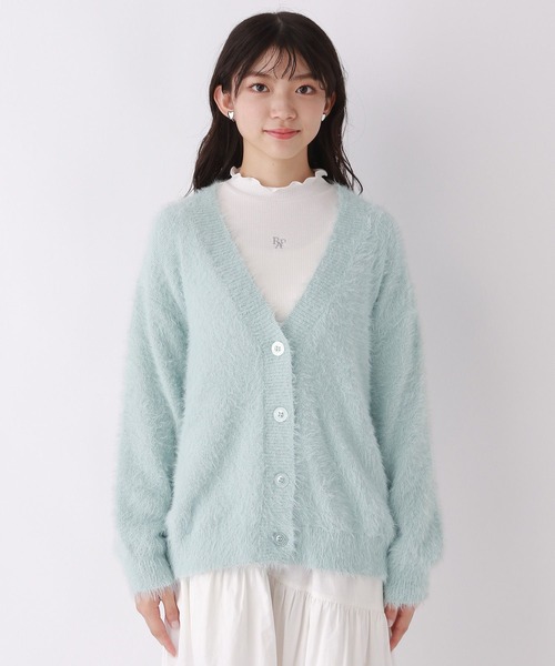 repipi armario(レピピ アルマリオ)の「シャギールーズカーディガン(カーディガン/ボレロ・キッズ・ピンク/アイボリー/グレー/グレー系その他/イエロー・LARGE/SMALL/MEDIUM)」の10枚目の写真