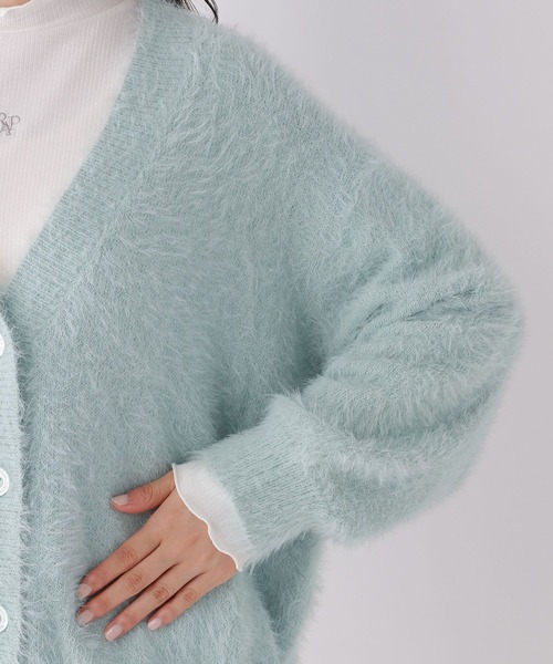 repipi armario(レピピ アルマリオ)の「シャギールーズカーディガン(カーディガン/ボレロ・キッズ・ピンク/アイボリー/グレー/グレー系その他/イエロー・LARGE/SMALL/MEDIUM)」の14枚目の写真