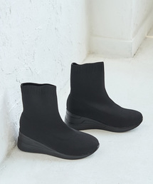 ROPE' PICNIC | ウェッジソールスニーカーブーツ(ブラック×ブラック)(ブーツ)