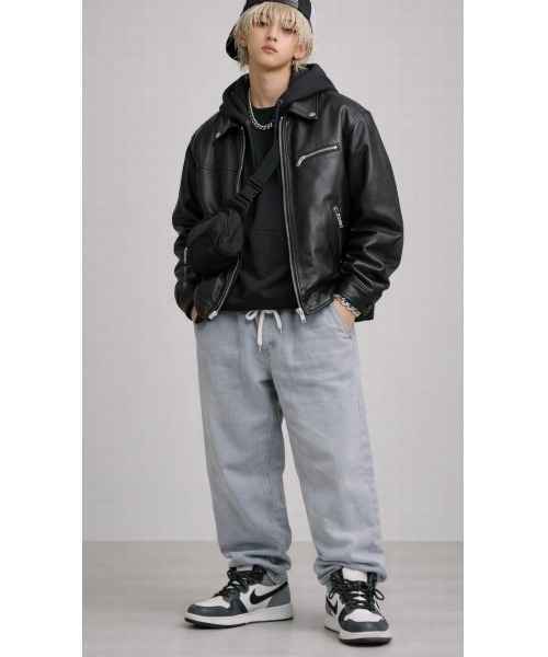 Sakka(サッカ)の「デニムイージーワイドパンツ(デニムパンツ・メンズ・ライトブルー/ブラック/ブルー・LARGE/MEDIUM/XX-LARGE/X-LARGE/SMALL)」の9枚目の写真