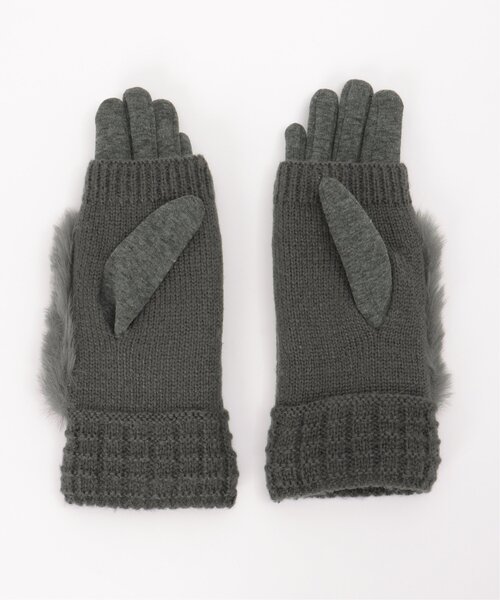 ikka（イッカ）の「３ＷＡＹファー＆ニットグローブ（手袋・レディース・ブラック/ダークグレー/ブラウン/ベージュ・FREE）」の6枚目の写真