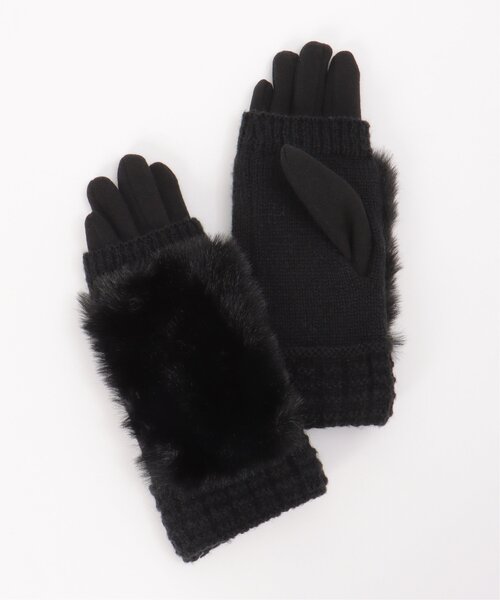 ikka（イッカ）の「３ＷＡＹファー＆ニットグローブ（手袋・レディース・ブラック/ダークグレー/ブラウン/ベージュ・FREE）」の15枚目の写真