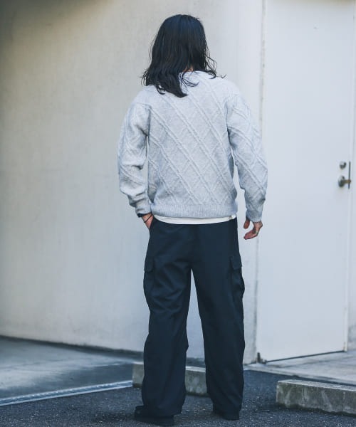 URBAN RESEARCH Sonny Label(アーバンリサーチサニーレーベル)の「ウールライクダイヤパターンニットプルオーバー(ニット/セーター・メンズ・ブラック/ライトグレー/ブラウン/オレンジ/ブルー・LARGE/MEDIUM)」の10枚目の写真