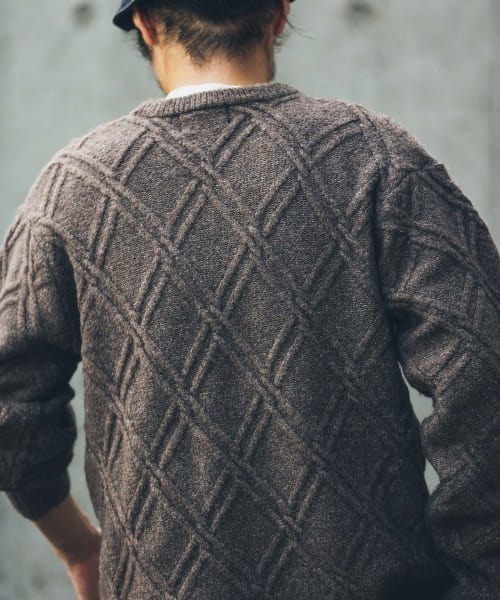 URBAN RESEARCH Sonny Label(アーバンリサーチサニーレーベル)の「ウールライクダイヤパターンニットプルオーバー(ニット/セーター・メンズ・ブラック/ライトグレー/ブラウン/オレンジ/ブルー・LARGE/MEDIUM)」の15枚目の写真