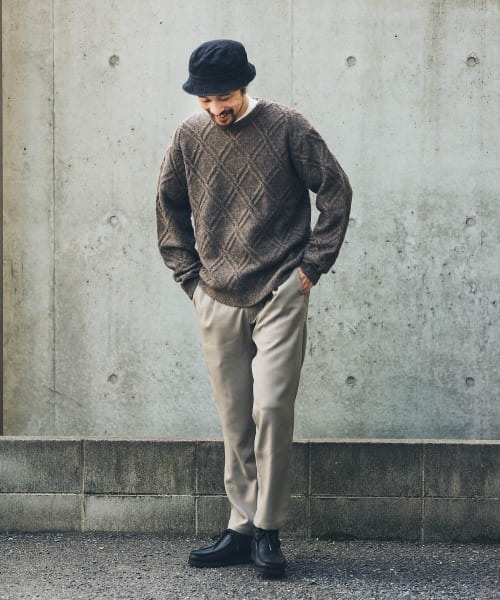 URBAN RESEARCH Sonny Label(アーバンリサーチサニーレーベル)の「ウールライクダイヤパターンニットプルオーバー(ニット/セーター・メンズ・ブラック/ライトグレー/ブラウン/オレンジ/ブルー・LARGE/MEDIUM)」の16枚目の写真