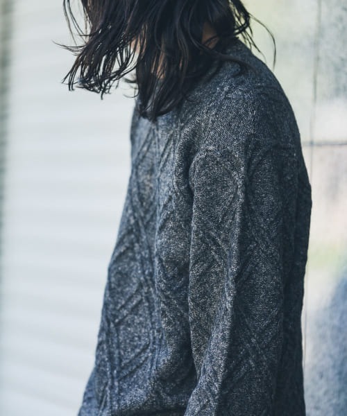 URBAN RESEARCH Sonny Label(アーバンリサーチサニーレーベル)の「ウールライクダイヤパターンニットプルオーバー(ニット/セーター・メンズ・ブラック/ライトグレー/ブラウン/オレンジ/ブルー・LARGE/MEDIUM)」の18枚目の写真