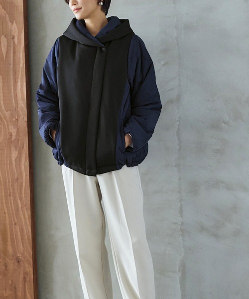 セール】ダンボールニット×ライトサーモキルティングジャケット