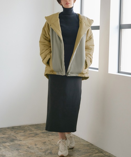 セール】ダンボールニット×ライトサーモキルティングジャケット