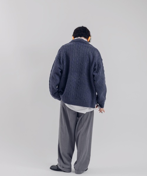 MUHET（ミュエータ）の「スキッパーポロニット（ニット/セーター・レディース・ネイビー/イエロー/チャコールグレー・MEDIUM/X-LARGE）」の6枚目の写真