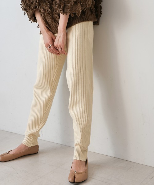 Bab（バブ）の「リブニットジョガーパンツ（その他パンツ・レディース・ブラック/チャコールグレー/ブラウン/アイボリー・S/M）」の8枚目の写真