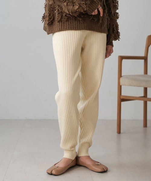 Bab（バブ）の「リブニットジョガーパンツ（その他パンツ・レディース・ブラック/チャコールグレー/ブラウン/アイボリー・S/M）」の11枚目の写真