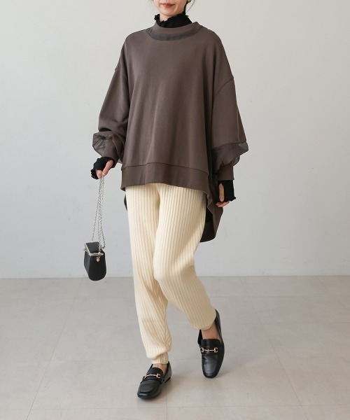 Bab（バブ）の「リブニットジョガーパンツ（その他パンツ・レディース・ブラック/チャコールグレー/ブラウン/アイボリー・S/M）」の12枚目の写真