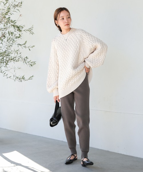 Bab（バブ）の「リブニットジョガーパンツ（その他パンツ・レディース・ブラック/チャコールグレー/ブラウン/アイボリー・S/M）」の20枚目の写真