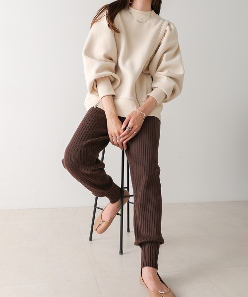 Bab（バブ）の「リブニットジョガーパンツ（その他パンツ・レディース・ブラック/チャコールグレー/ブラウン/アイボリー・S/M）」の21枚目の写真