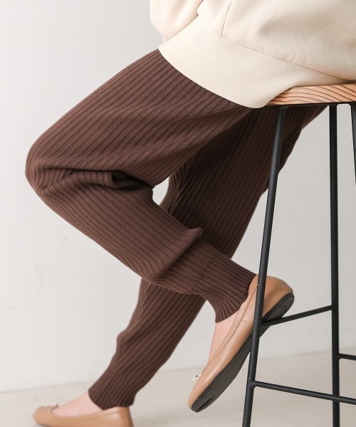 Bab（バブ）の「リブニットジョガーパンツ（その他パンツ・レディース・ブラック/チャコールグレー/ブラウン/アイボリー・S/M）」の22枚目の写真