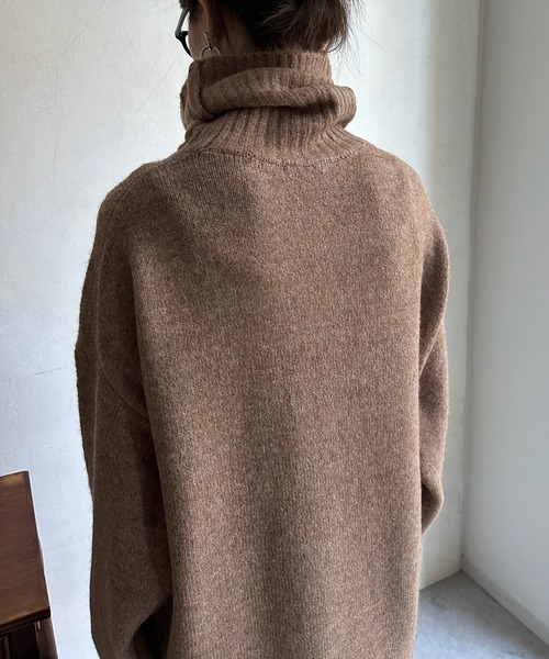 DouDou（ドゥドゥ）の「【WEB限定】 ハイネックワイドプルオーバー（ニット/セーター・レディース・レッド/キャメル/アイボリー/ブラック/ブルー・FREE）」の9枚目の写真