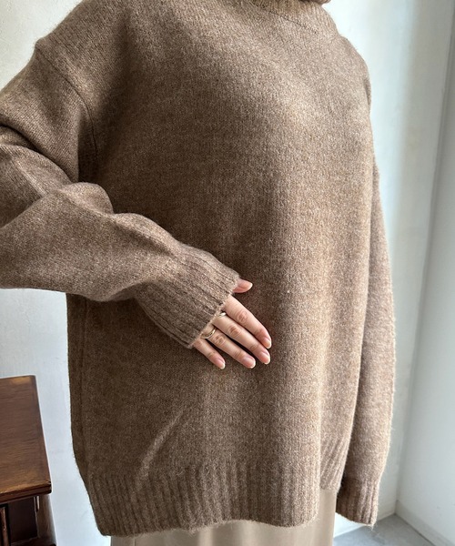 DouDou（ドゥドゥ）の「【WEB限定】 ハイネックワイドプルオーバー（ニット/セーター・レディース・レッド/キャメル/アイボリー/ブラック/ブルー・FREE）」の12枚目の写真