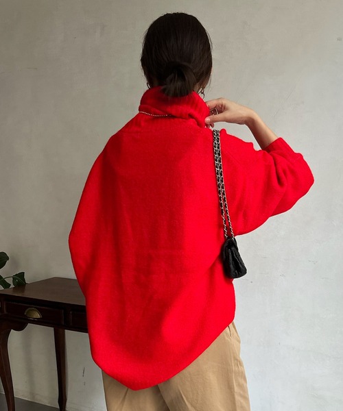 DouDou（ドゥドゥ）の「【WEB限定】 ハイネックワイドプルオーバー（ニット/セーター・レディース・レッド/キャメル/アイボリー/ブラック/ブルー・FREE）」の22枚目の写真