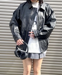 COMON＋（コモンプラス）の「合成皮革素材 シングル BIG ブルゾン ジャケット（ブルゾン）」