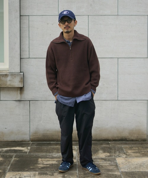 CIAOPANIC TYPY(チャオパニックティピー)の「【ユニセックス】ハーフジップ畔編みニットプルオーバー(ニット/セーター・メンズ・ブラック/ブラウン/オフホワイト・MEDIUM/LARGE)」の10枚目の写真