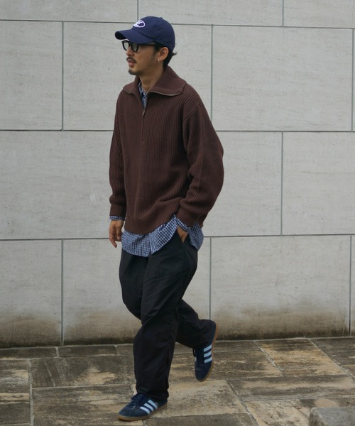 CIAOPANIC TYPY(チャオパニックティピー)の「【ユニセックス】ハーフジップ畔編みニットプルオーバー(ニット/セーター・メンズ・ブラック/ブラウン/オフホワイト・MEDIUM/LARGE)」の11枚目の写真